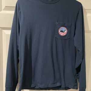 Vineyard Vines Men's Dark Blue Long Sleeve Tee